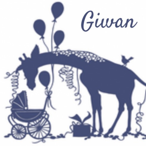 Geboortekaartje silhouette - Giwan achter