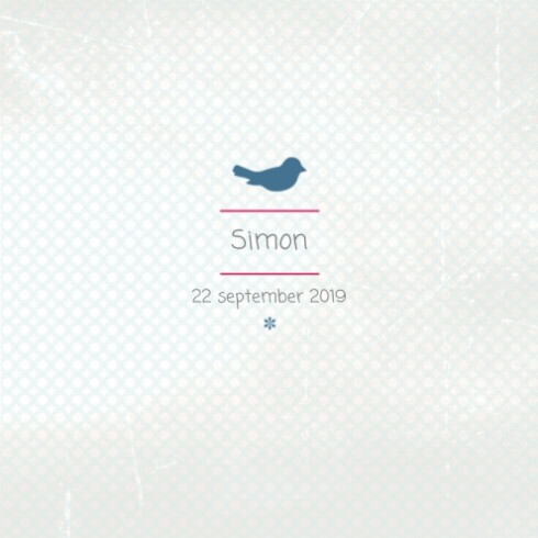 Geboortekaartje Simon - Made4