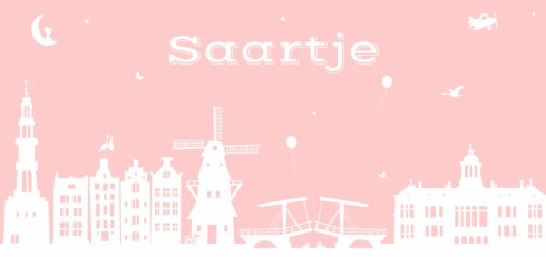 Geboortekaartje skyline Saartje - DIY voor