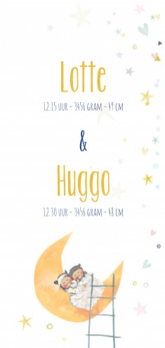 Geboortekaartje Lotte en Hugo - EB
