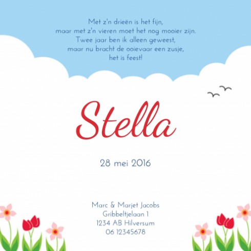 Geboortekaartje Stella - Gb binnen