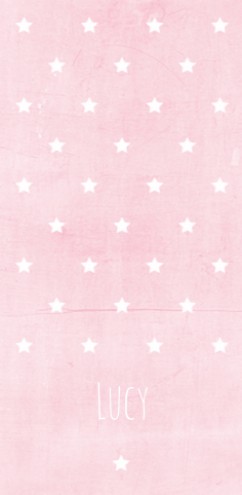 Geboortekaartje sterren roze Lucy - LD