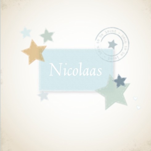 Geboortekaartje stoere sterren - Nicolaas
