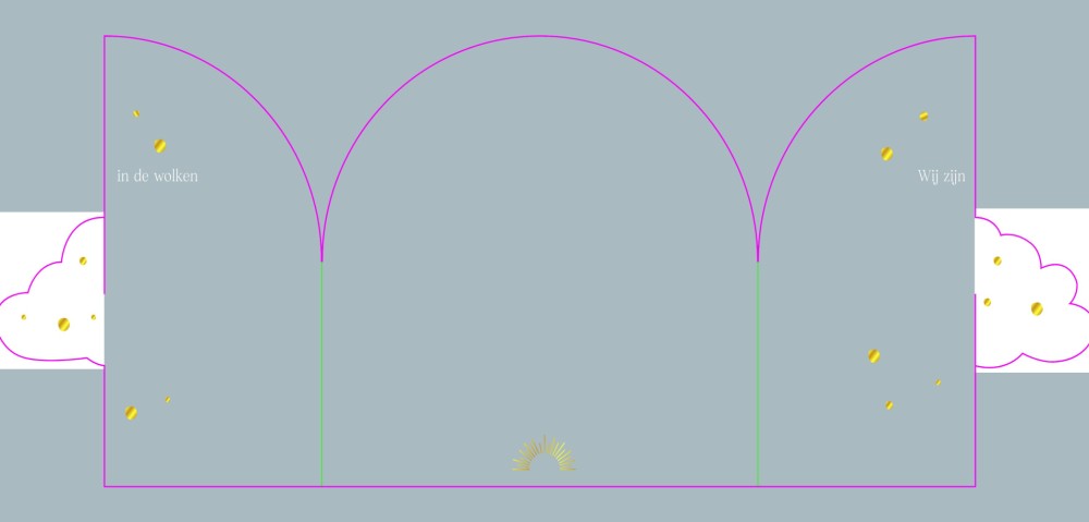 Geboortekaartje theatervouw uniek met een wolkje 12x12