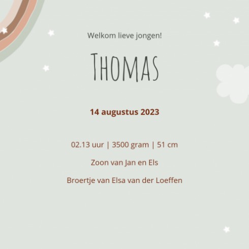 Geboortekaartje Thomas