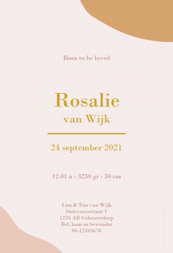 Geboortekaartje met spots patroon in roze - Rosalie