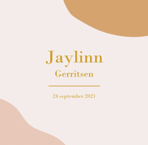 Geboortekaartje met vlekken patroon en goudfolie - Jaylinn