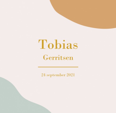 Geboortekaartje vlekken patroon Tobias voor