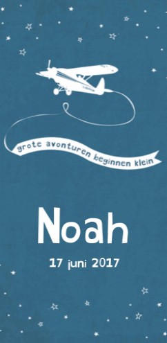 Geboortekaartje vliegtuig Noah - LD