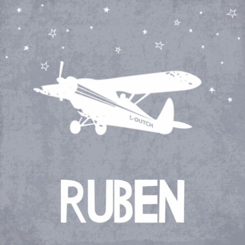 Geboortekaartje vliegtuig Ruben - LD