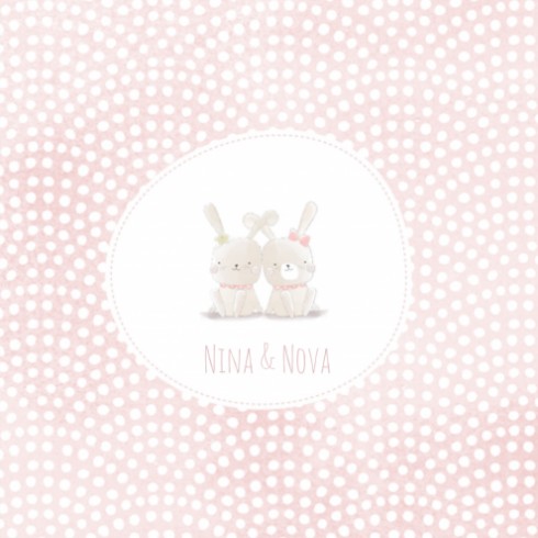 Geboortekaartje watercolor waves Nina en Nova - LD