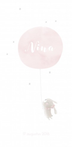 Geboortekaartje Waterverf ballon Nina - LD