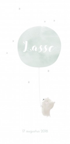 Geboortekaartje Waterverf ballon Lasse - LD