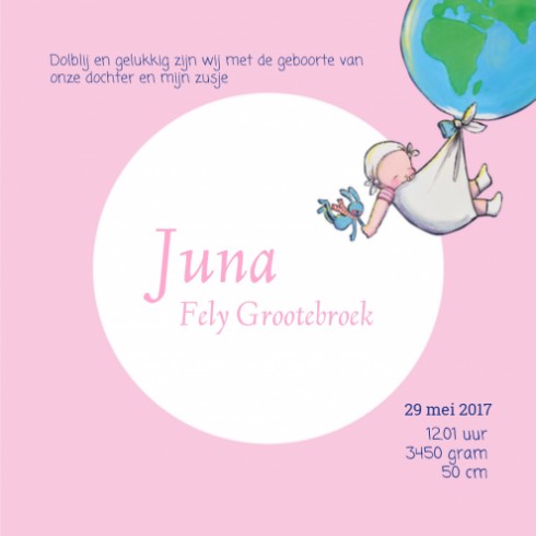 Geboortekaartje Juna - JH binnen