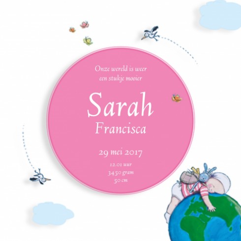 Geboortekaartje Sarah - JH