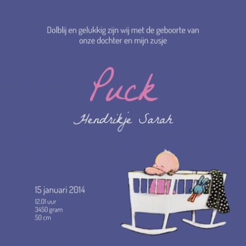 Geboortekaartje Puck - JH