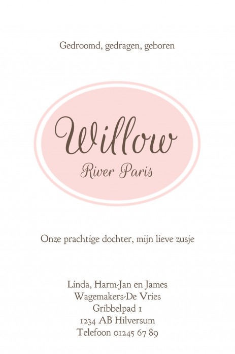 Geboortekaartje Willow - GB