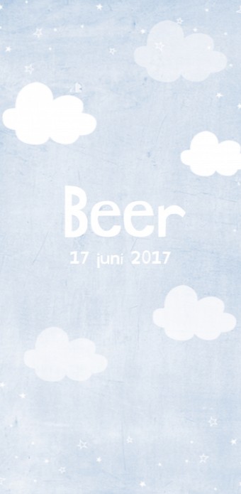 Geboortekaartje wolkjes Beer - LD