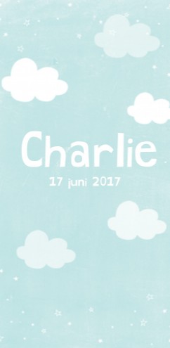 Geboortekaartje wolkjes Charlie - LD
