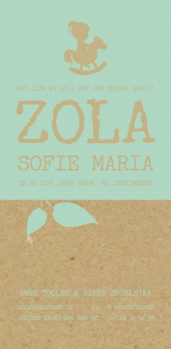 Geboortekaartje Zola - DIY