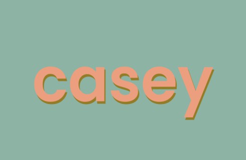 Hip unisex geboortekaartje met typografische letters in vrolijke kleuren - Casey
