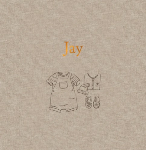 Jongenskaartje lijntekening kleertjes - Jay
