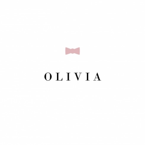 Klassiek geboortekaartje met strik -  Olivia voor