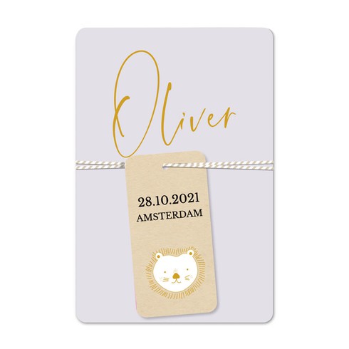 Labelkaartje Kraft met rondhoeken - Oliver