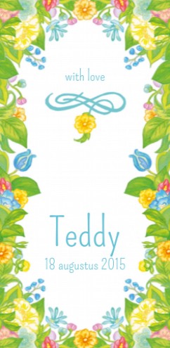 Lief geboortekaartje bloemen Teddy - Ms