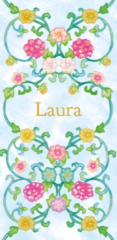 Lief geboortekaartje ornament bloemen Laura - Ms