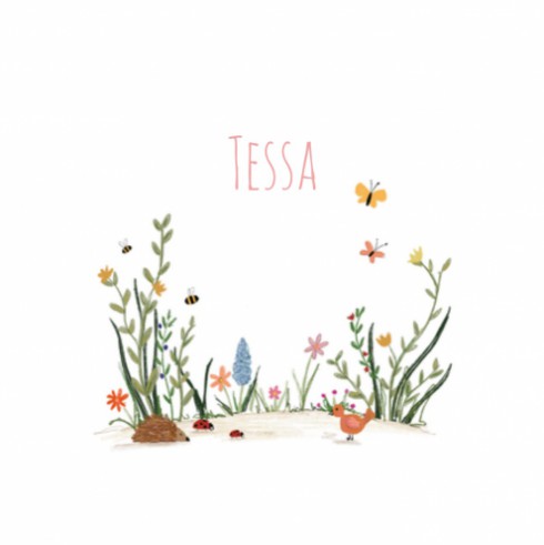 Geboortekaartje Meisje Lente Tessa voor