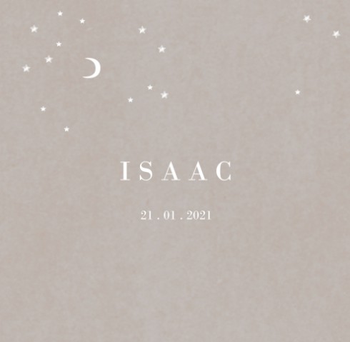 Milestone geboortetegel maan en sterren - Isaac