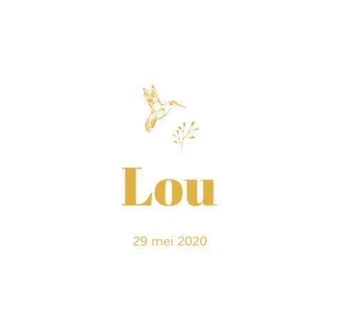 Milestone geboortetegel met vogel en bloemen - Lou voor