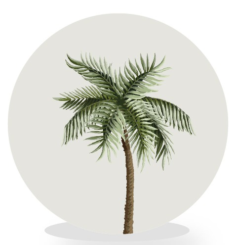 Sluitsticker jungle in groen met palmboom