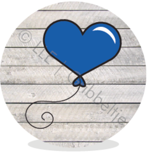 Sluitsticker -  hartje blauw - Gribbeltje voor