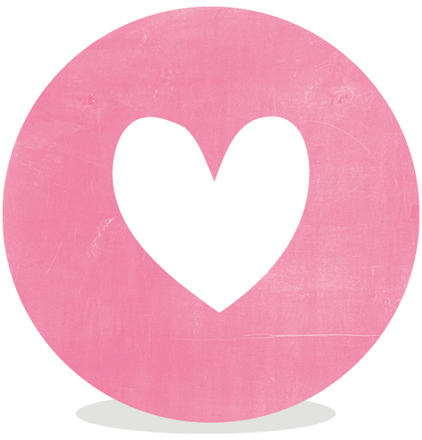 Sluitsticker -  hartje roze - LD