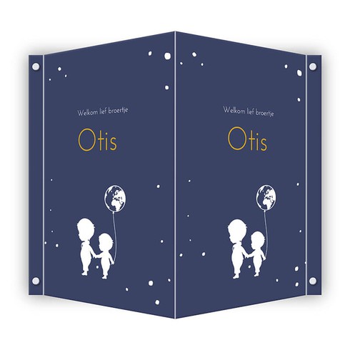 Geboortebord stoer wereldbol - Otis