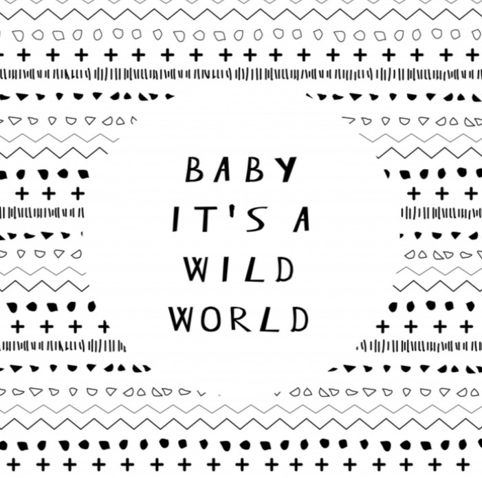 Poster Baby Wild world 30x30 voor