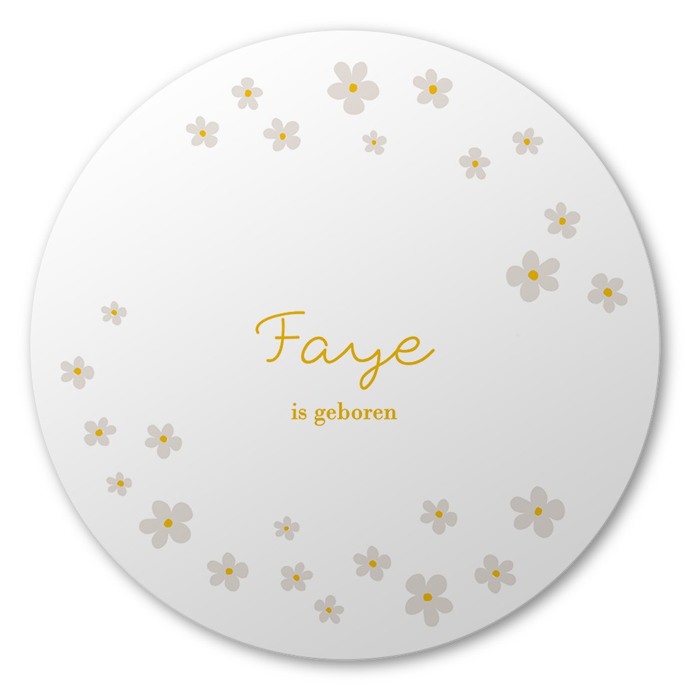 Raamsticker meisje met lieve bloemen in 60x60 formaat - Faye