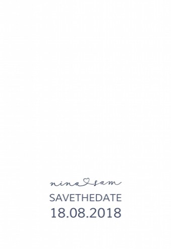 Save the Date kalkvoorblad bij trouwkaart Hartjesnamen