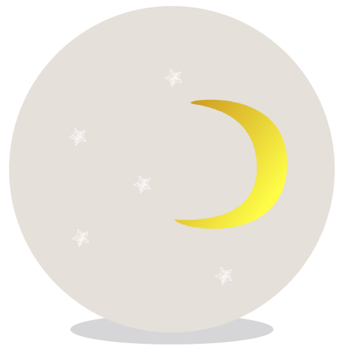Sluitsticker met sterren en maantje in een trendy beige kleur