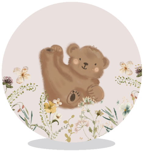 Sluitsticker met vrolijke geïllustreerde beer