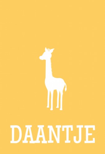 Geboortekaartje Daantje - DIY Giraf voor