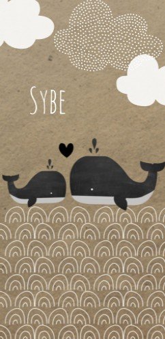 Stoer geboortekaartje Walvis - LD DIY