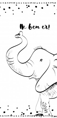 Geboortekaartje met vrolijke olifant - DIY voor