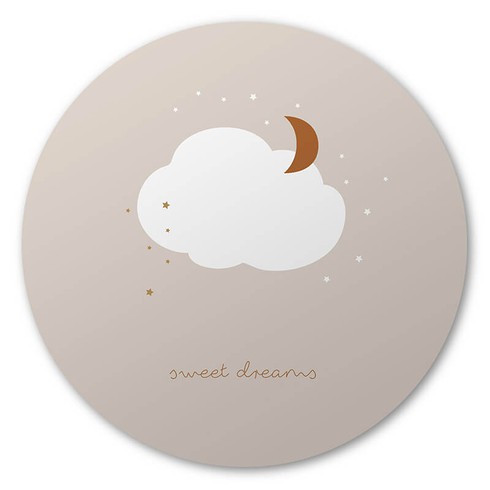 Behangcirkel wolken met sweet dreams 60x60
