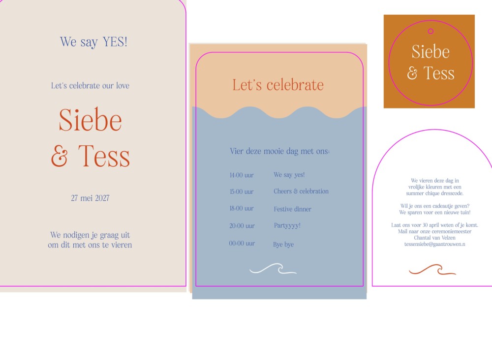 Trouwkaart Lets celebrate - stapelkaart met rondje