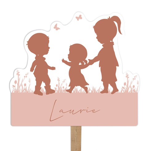 Tuinbord voor een meisje met zus en broer spelend - Laurie