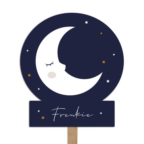Tuinbord met slapend maantje en sterren - Frenkie