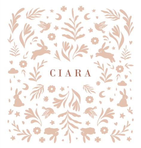 Uniek geboortekaartje met dieren en bloemen - Ciara